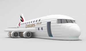 Emirates lance un Airbus A380 gonflable pour célébrer les dix ans du premier prototype Cemirates/dr